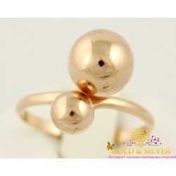 Серебряное кольцо поцелуйчики позолота. 391080л.